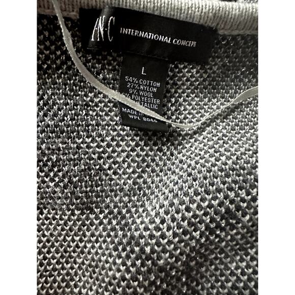 I.N.C International Concepts Open Cardigan Black Gray Silver Large - Picture 2 of 4